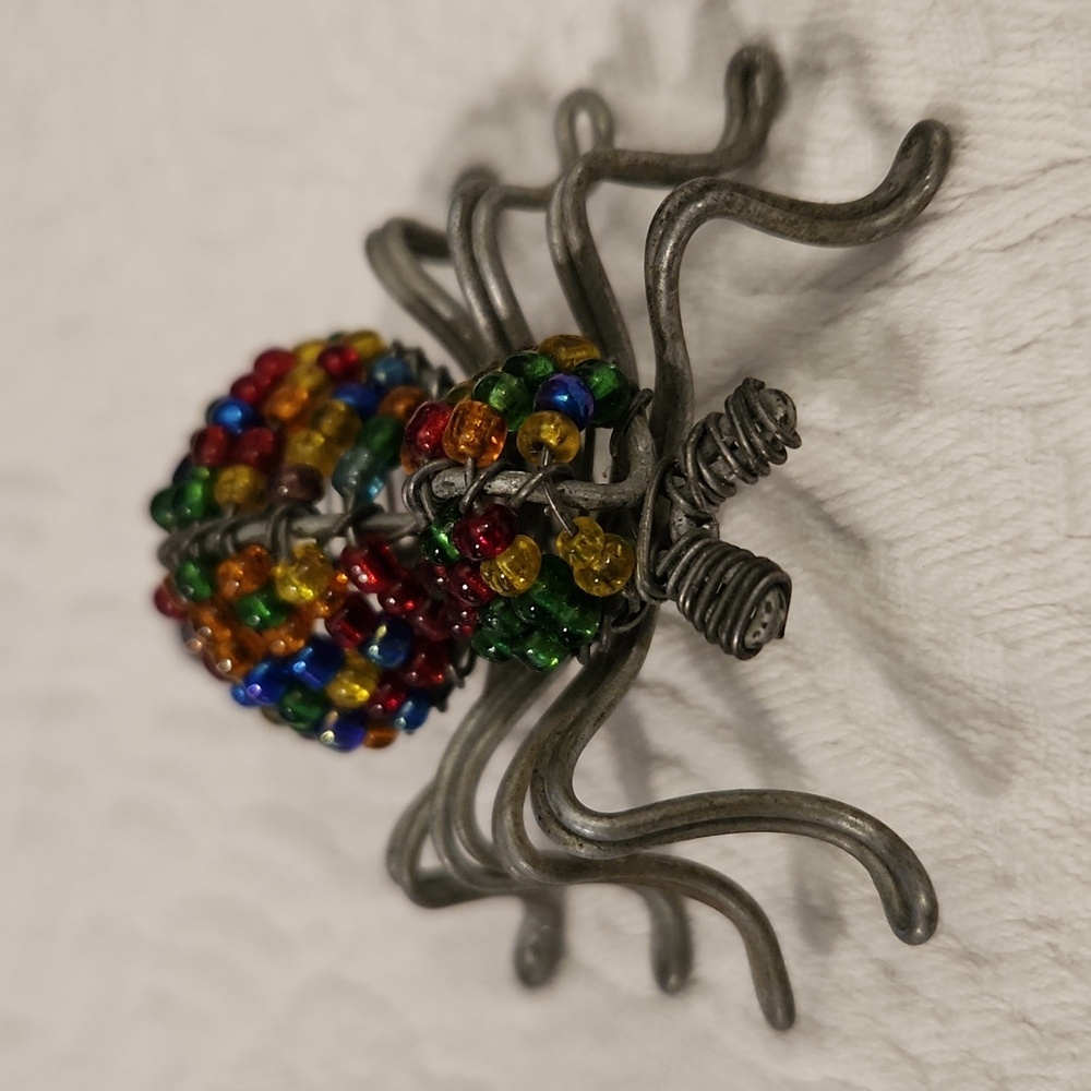 Spider pendant wire wrapped beaded hand made Witchy Goth Whimsigoth